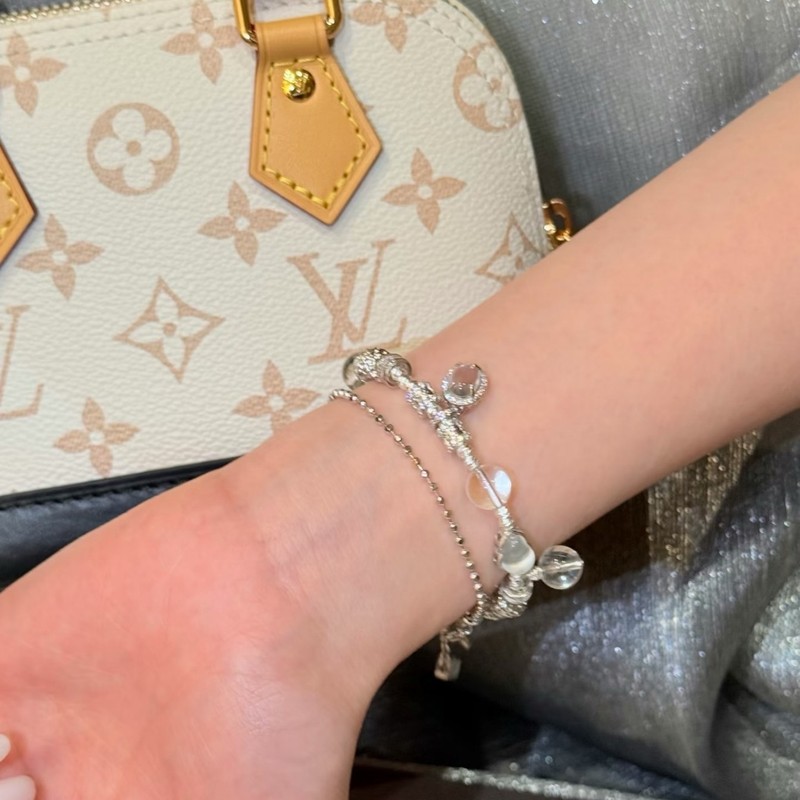 S925纯银龙心同款双A白水晶盘缠手链女轻奢小众设计高级百搭手串|undefined