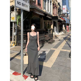 Z1H实拍实价~ 针织吊带背心裙女设计气质高级感连衣裙