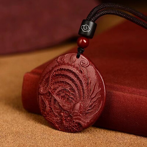 Taoist jewelry cinnabar fire phoenix and red bird pendant men and women pendant five elements fire replenishing necklace