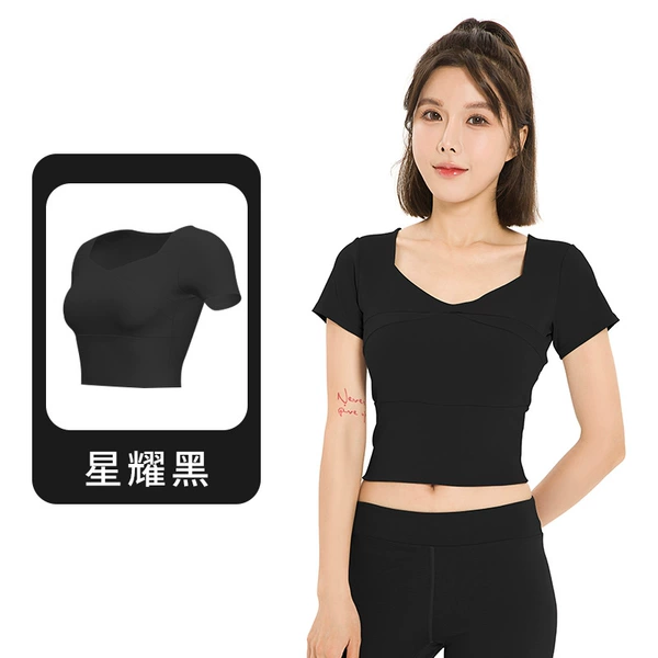 Starry black patchwork T-shirt