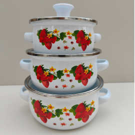 搪瓷双耳小锅迷你锅仔珐琅汤锅小炖锅泡面学校食堂带饭加热锅便携