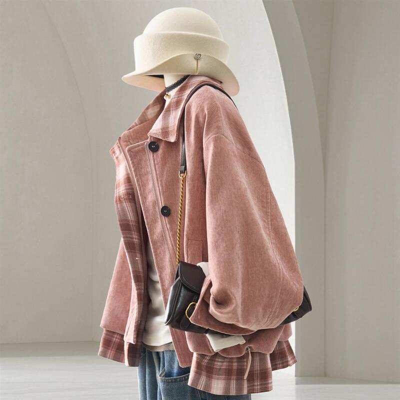 Pink Plaid Patchwork Casual Jacket for Women 2026, Super Stylish, Slimming, and Elegant Spring Coat Pink Plaid Patchwork Casual Jacket for Women 2026, Super Stylish, Slimming, and Elegant Spring Coat