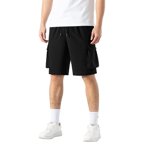 5-inch elastic summer trend five-pocket pants summer thin casual shorts men loose work pants