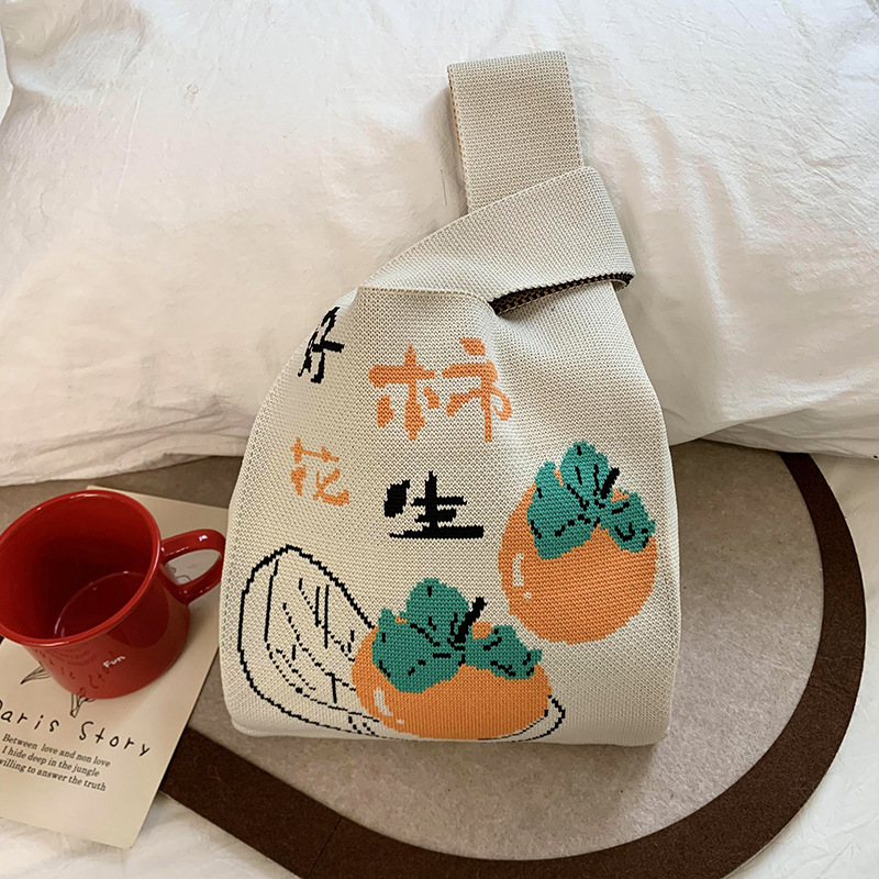 Bolso de hombro de punto Año nuevo Año de la serpiente Gran suerte Bolso festivo rojo Bolso de regalo Bolso Tote de cercanías Bolso de muñeca