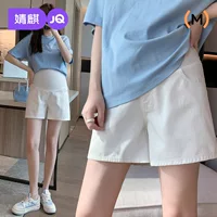 Шорты для беременных Jingqi, верхняя одежда, летние тонкие белые джинсы из чистого хлопка, брюки с поддержкой живота, женские летние брюки, одежда для беременных