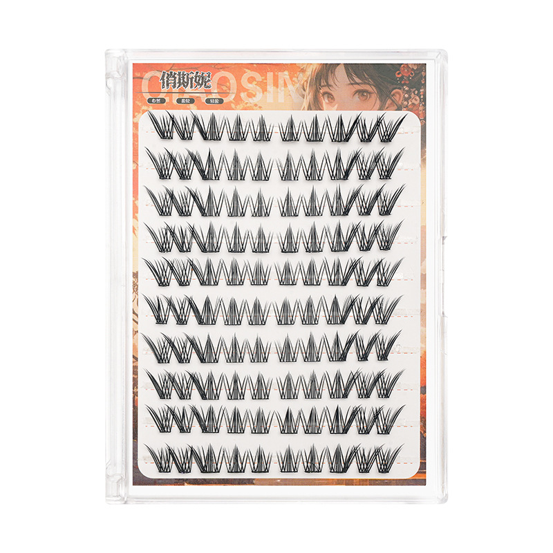 俏斯妮免胶假睫毛单簇犬系淡颜系自然妈生女团仿真下睫毛跨境批发