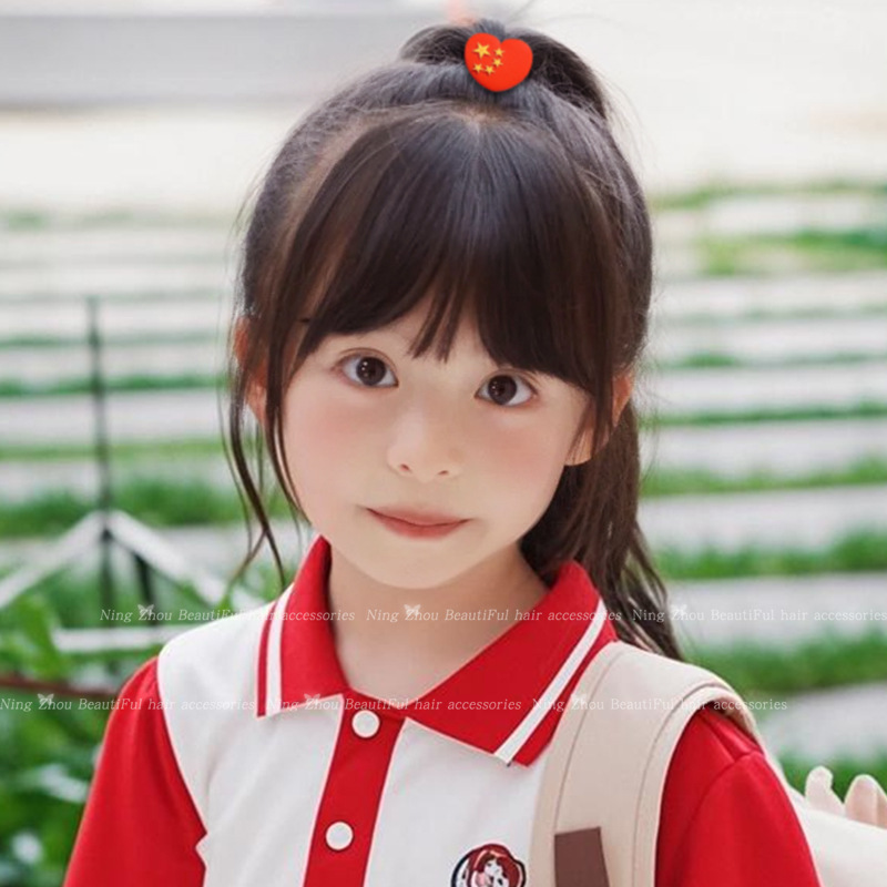 儿童发绳女童国庆节五星红旗橡皮筋学生喜庆红色头绳女孩发圈发饰|undefined