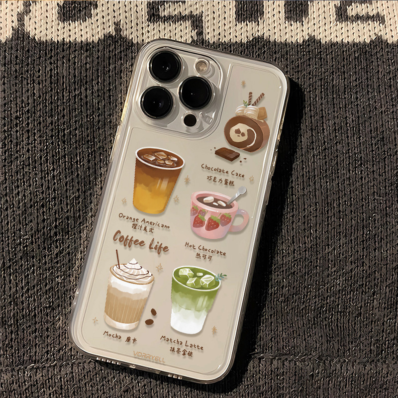 1605 Coffee, Cake, Food Pattern Tpu 1605 Coffee Cake Food Cute Modern Style Phone Cases Phone Accessories
