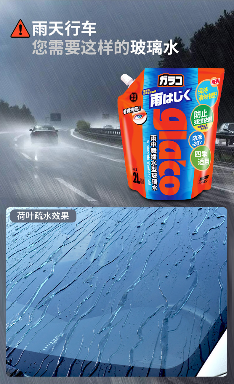 Soft99 Anti-Freeze and Water-Repellent Glass Water Wiper Coating Glass Liquid Genuine Concentrated Wiper Essence Universal for All Seasons