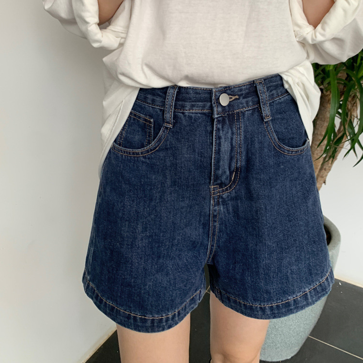High-Waisted Denim Shorts for Women, Summer Thin Style 2025, Suitable for Pear-Shaped Body, Outerwear, Hip-Covering, Slimming A-Line Hot Pants