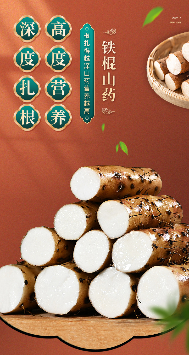 Fresh Chinese Yam Tiegun Shan Yao Wenxian Iron Stick Yam 3kg Gift Box overview
