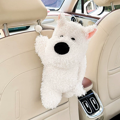Plush Doll Car Tissue | Car tissue box/set - puppy-tissue-box