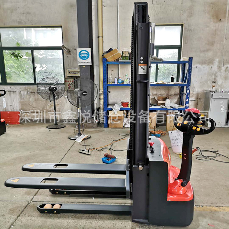 合力1.5吨全电动堆高车 力达步行式托盘堆垛车电动叉车液压升高车