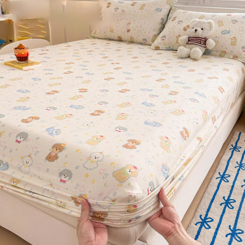2025 nueva sábana de algodón pequeña fresca funda protectora de colchón de algodón de una sola pieza cubierta de cama para niños dormitorio 2025 nueva