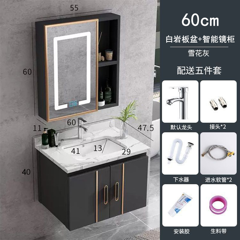 Espacio aluminio tocador tocador tocador tocador armario integrado tabla de roca encimera lavabo lavabo mueble de baño mueble de baño