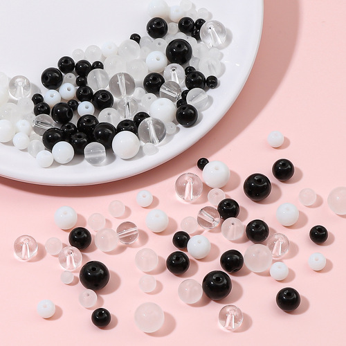 Imitation Jade Glass Crystal Bead Handmade Solid Color DIY Material Bracelet Transparent Jewelry Glaze Loose Beads Wholesale