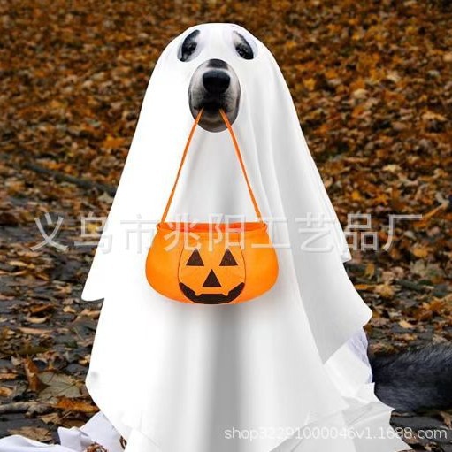 Transfronterizos Halloween White Ghost Disfraz de Fantasmas de Mascotas Disfraz de Fantasmas de Mascotas Disfraz de Día de Fantasmas - Capa de Perro