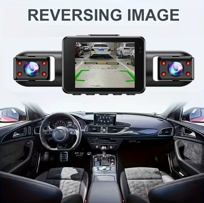 Driving recorder right 360-degree panoramic dashcam with