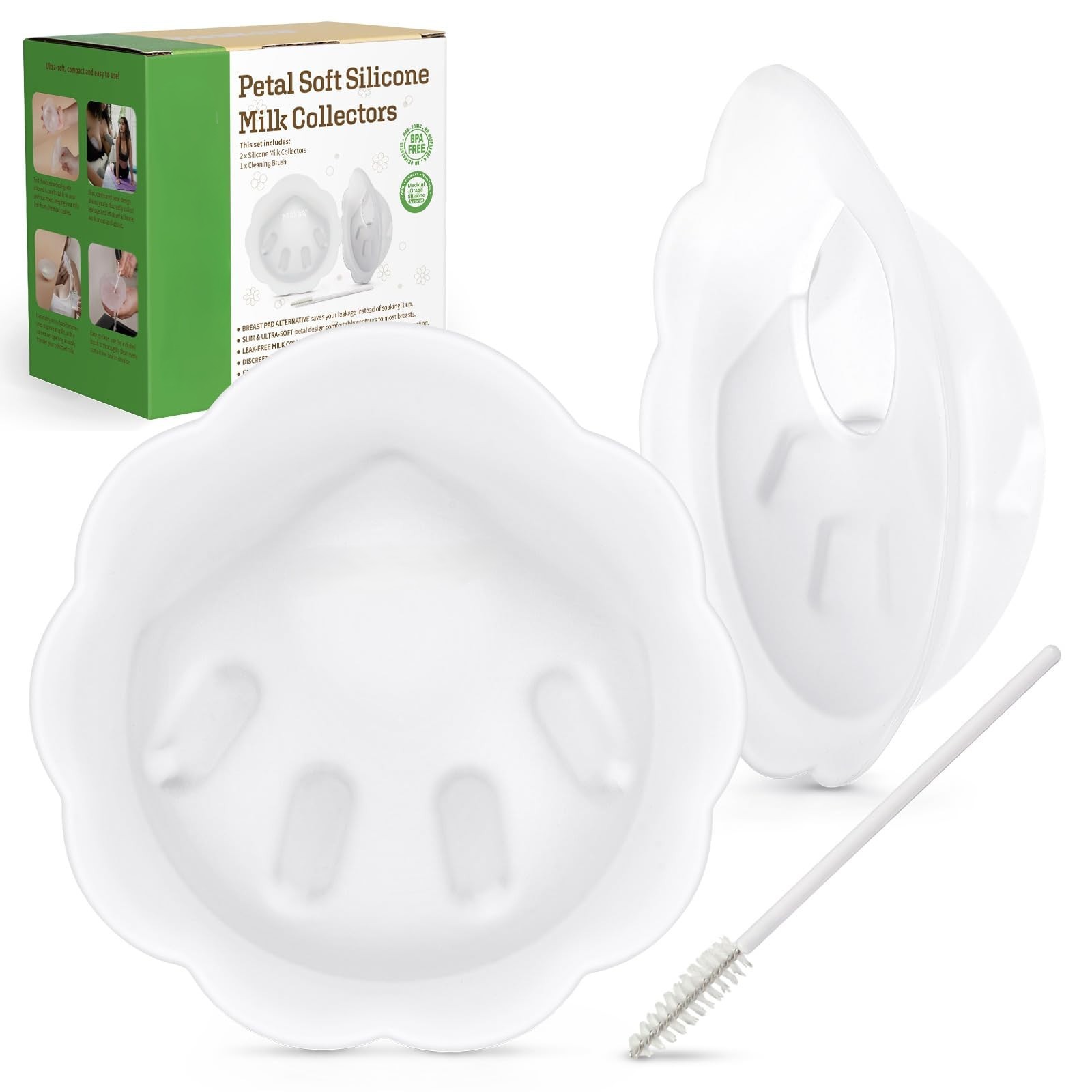 Amazon's Hottest Petal Silicone Breast Milk Collector Ultra-Thin Portable Reusable Collection Cup