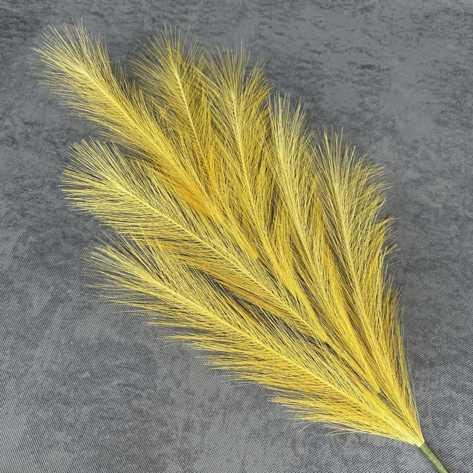 Simulación de 7 horquillas Pluma Flor eterna Decoración de la escena de la boda Decoración del hogar Hierba de junco de colores Decoración de flores falsas al por mayor