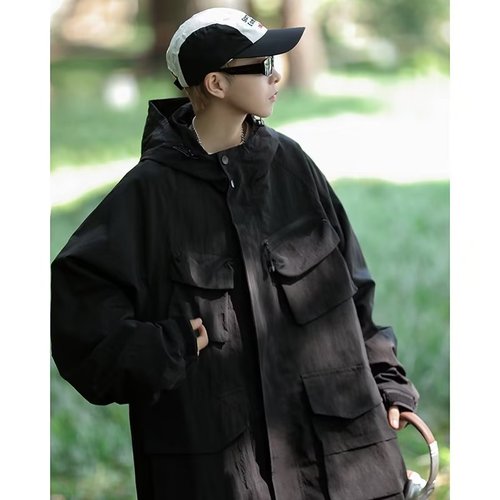 Men's Spring and Autumn Fashion Brand American Workwear Style Jacket with Design Sense, Unique Trendy Outerwear