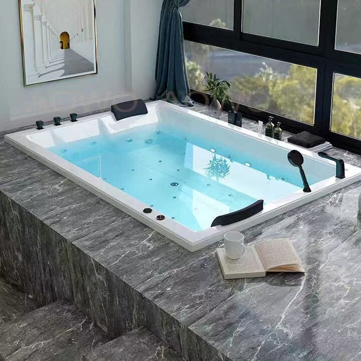 Acrylic Bathtub Embedded Double Massage Surf Bathtub Bubble Tank 1800 * 1500 Large Size Bathtub