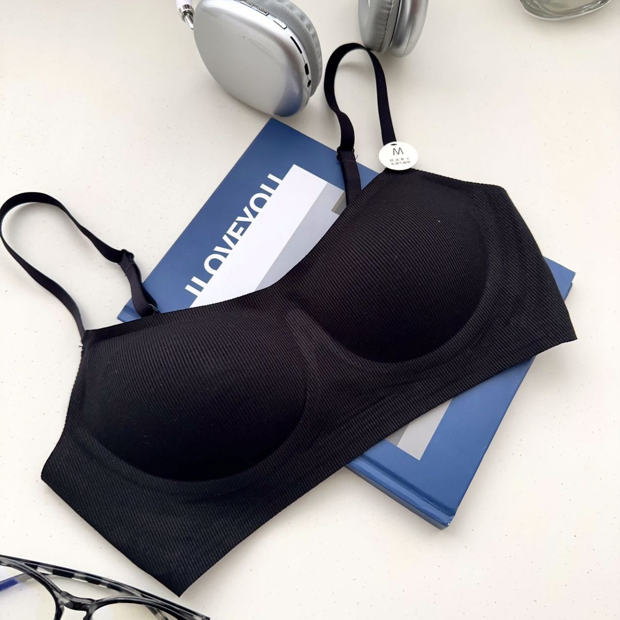 No deja marcas, antiluz, fruncido, copa fina, tira de gelatina, sin anillo de acero, soporte suave, leche auxiliar, taza tridimensional, ropa interior, sujetador femenino