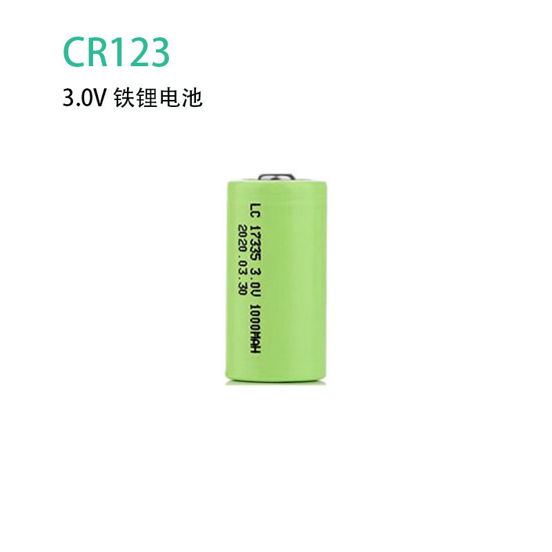 1节 CR123A铁锂电池17335 3V充电手电筒照相机测距仪烟雾报警器