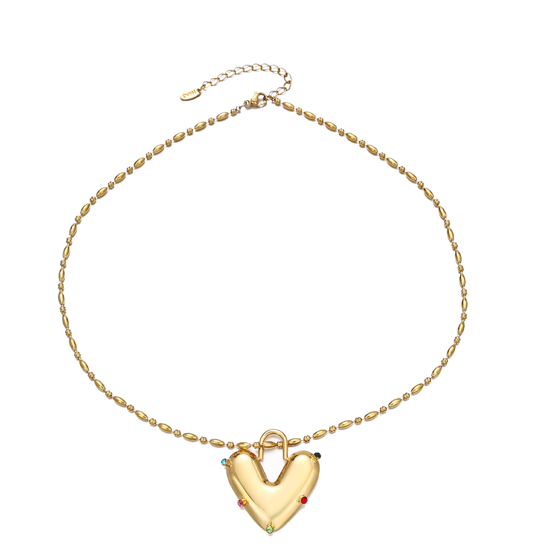 Tiana europa y americana cadena de clavícula de acero inoxidable temperamento simple nicho amor collar no desvanecerse ligero corazón de melocotón adornos para mujeres image 6