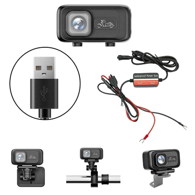 Wifi Mobile Phone Interconnection — Motorcycle driving recorder - 3-types-of-brackets-acc-power-supply-usbg-power-supply