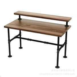 跨境金属工业风管道书桌支撑架办公桌支撑架复古铁艺桌腿支撑架