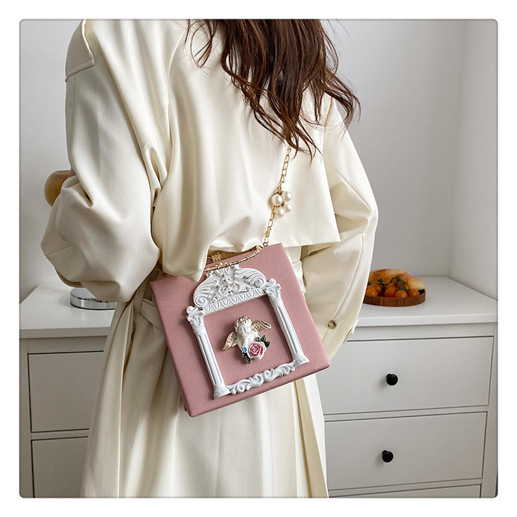 Retro Baroque Angel Flower Chain Shoulder Bag For Women_voghion.com