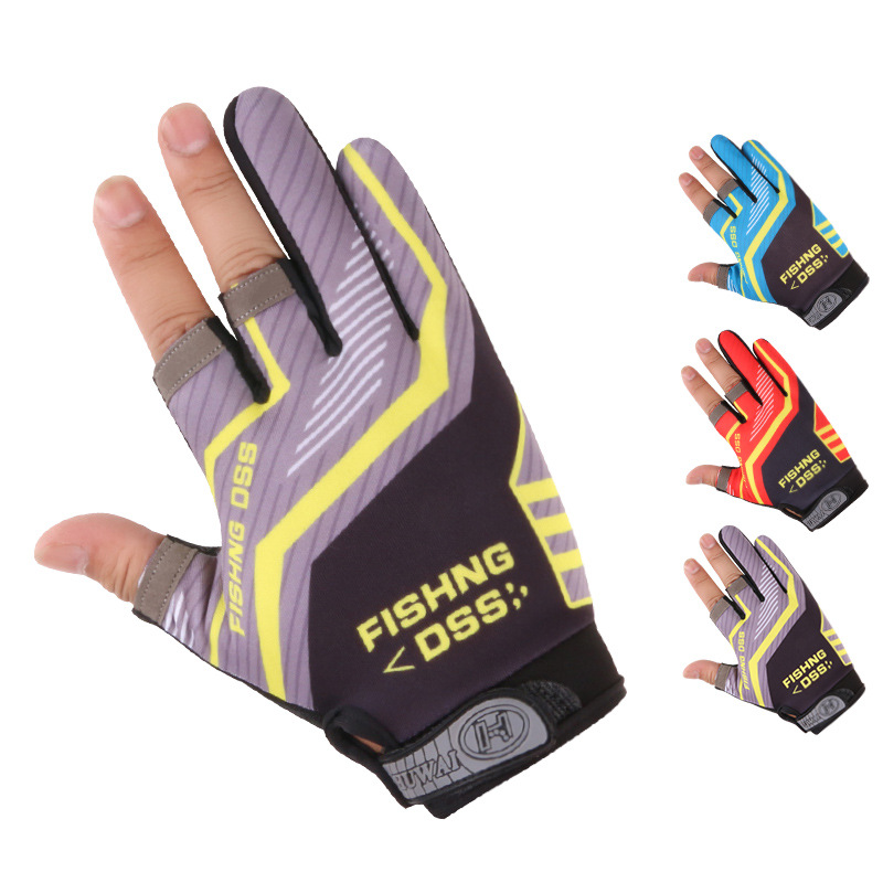 Guantes de pesca de protección solar nuevos hombres y mujeres de protección solar guantes deportivos al aire libre expuestos guantes de tres dedos guantes de equitación