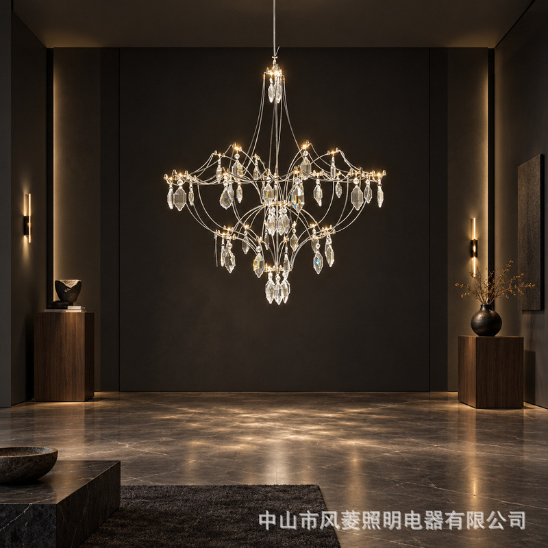 French crystal chandelier, designer style, for villas, light luxury living room and bedroom, firefly-themed, Egyptian crystal dining room chandelier French crystal chandelier, designer style, for villas, light luxury living room and bedroom, firefly-themed, Egyptian crystal dining room chandelier
