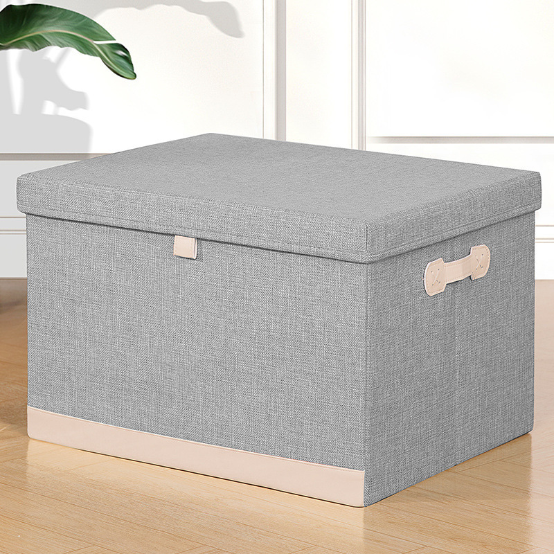 Caja de almacenamiento de algodón transfronterizo con cubierta cajón plegable de ropa armario caja de almacenamiento de tela caja de almacenamiento al por mayor