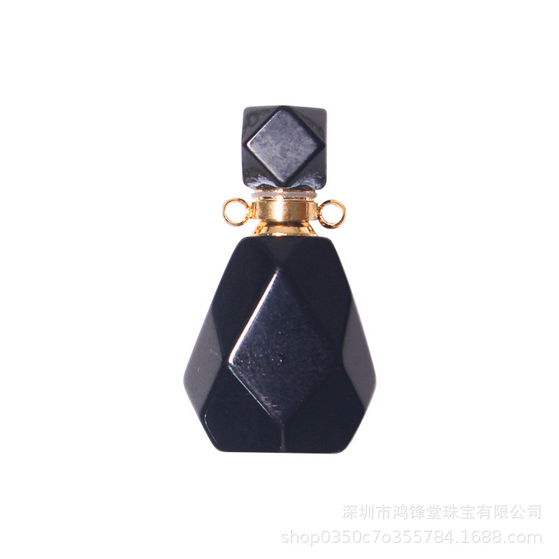 天然水晶香水瓶ネックレス香水精油瓶女性用ペンダント空瓶ギフト彼女用銀飾品招き猫チェーン