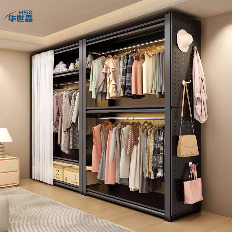 Rental Storage Rack Shelf Wardrobe Simple Assembly Open Home Bedroom Clothes Hanger Apartment Storage Iron Rack Rental Storage Rack Shelf Wardrobe Simple Assembly Open Home Bedroom Clothes Hanger Apartment Storage Iron Rack