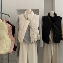 欧玛莱 夹棉加厚外搭棉服马甲女冬季新款宽松保暖马夹外套潮 5146