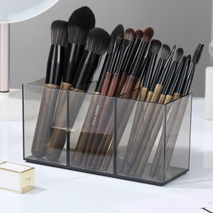 Transparent Acrylic Cosmetic Storage Barrel Dressing Table Desktop Finishing Makeup Cosmetics Painting Eyebrow Eye Line Pen