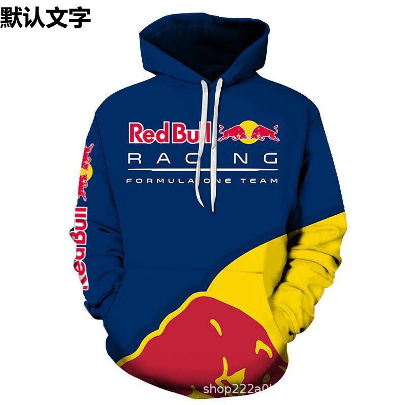 Cross-Border Trendy Brand Red Bull Printed Hooded Racing Suit New 3D Digital Letter Print Men's Hooded Casual Sweatshirt