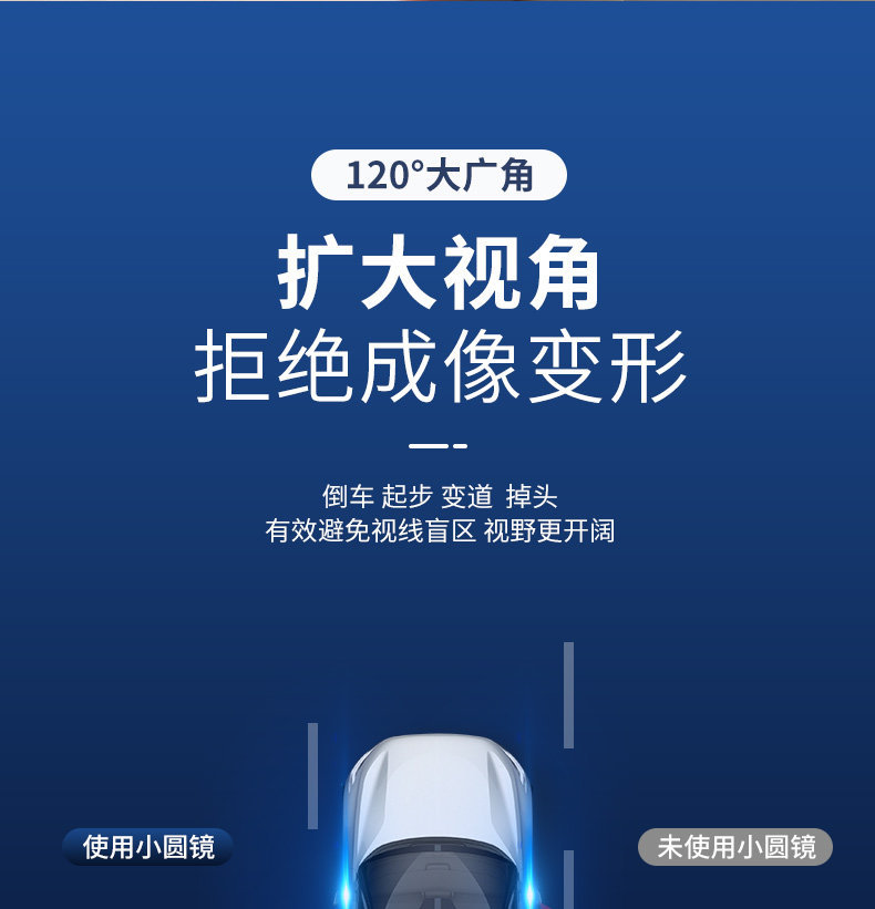 Car Reversing Small Round Mirror, Rearview Mirror Auxiliary Mirror, Suction Cup Type High-Definition Reflective Blind Spot Mirror, 360-Degree Blind Area Device