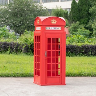 Exquisite Iron Art Telephone Booth Large Outdoor Shopping Mall Decorative Ornaments Photography Props Model Source Manufacturer