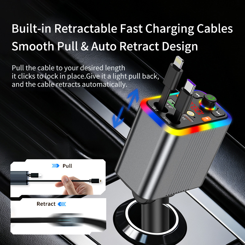 New car Bluetooth MP3 player with aluminum alloy shell, car charger, FM transmitter, hands-free calling, cross-border manufacturer supply