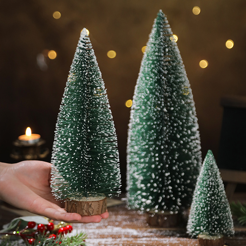 Mini árbol de Navidad Escritorio de cedro Pequeño árbol de Navidad Escaparate de escritorio Regalos de Navidad Decoraciones de Navidad