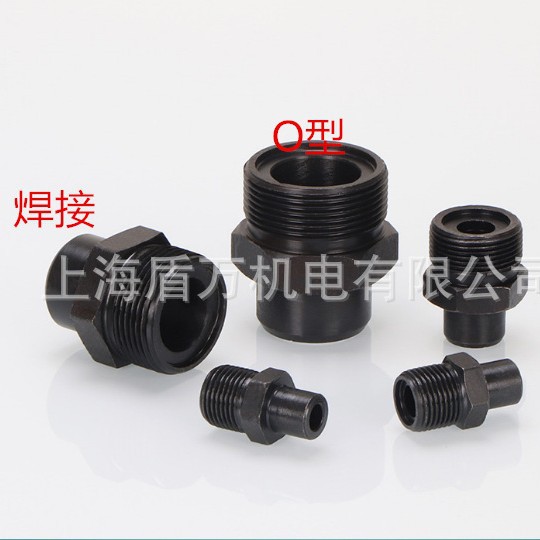 焊接式端直通管接头公制O型碳钢液压单丝一体18/27/39/48光杆焊接