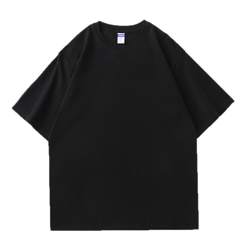 定制跨境重磅300克潮牌美式纯棉纯色T恤 宽松大版落肩半袖T恤
