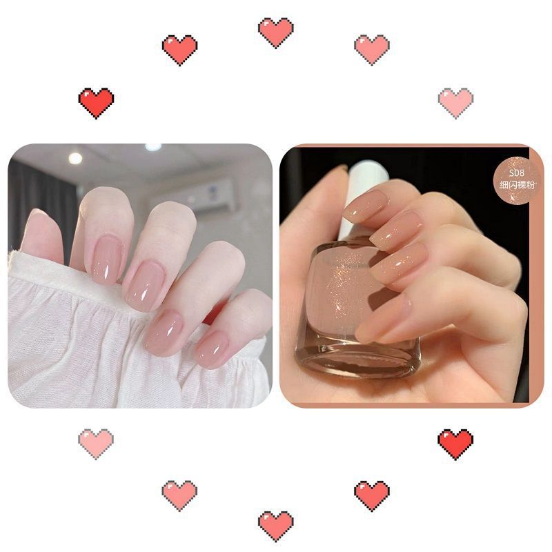 A base de agua de hielo blanco transparente desnudo esmalte de uñas hembra libre de horneado pelable sin lágrimas de secado rápido inodoro estudiante manicura traje