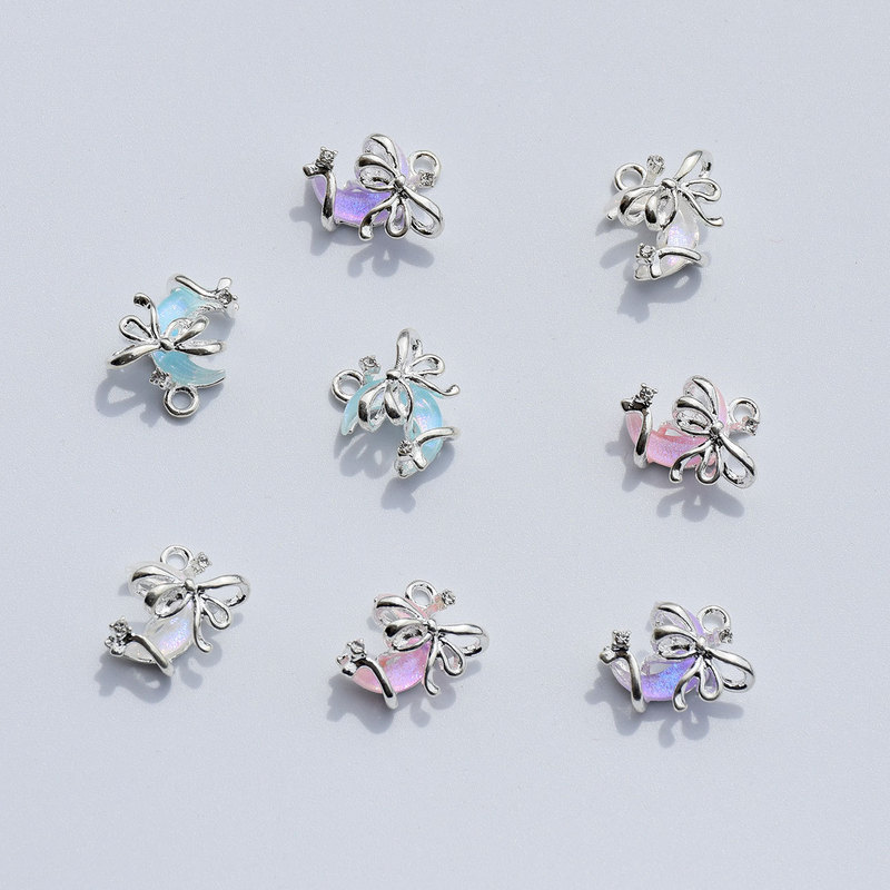 Sustainable Fashion Retro Bow Wrapped Moon Pendant DIY Earrings Bracelet Necklace Jewelry Accessories Wholesale