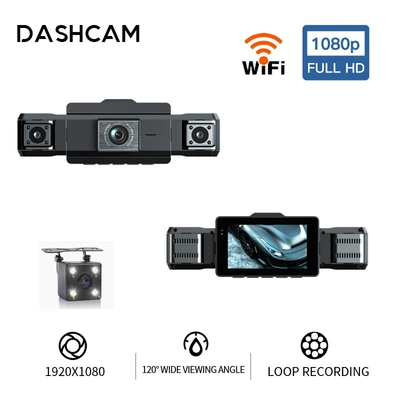 Driving recorder 4 lenses, 1080P HD, night - 9-728-3inch-four-record-wifi