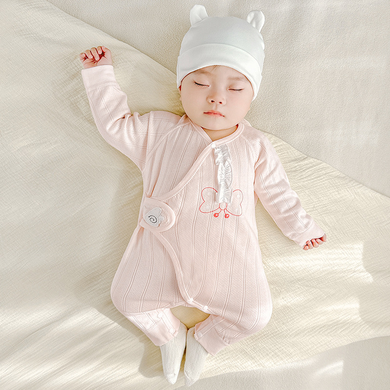 Ropa de bebé recién nacido para primavera, otoño y principios de invierno, 100% algodón puro, pelele estilo kimono de capa base fina para bebés de 3 meses, mono para recién nacido. image 11